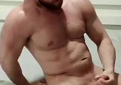 Muscular Blonde Musturbating