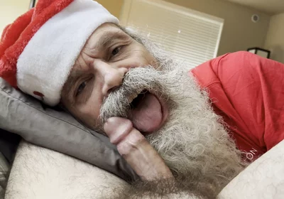 Grandpa Santa Bear Worships Cock