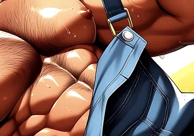 Hot Hunks Teasing Outdoors Made with Ai