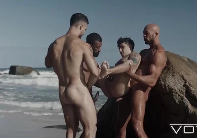 Watch A Group Of Handsome Muscular Studs Have An Outdoor Wild Orgy By The Beach - Andy Rodrigues And Markin Wolf