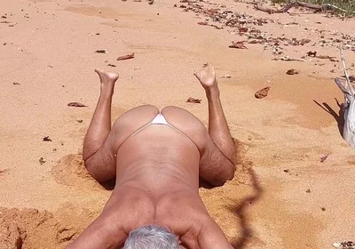 Ladysilva Crossdress What a Hot Slut in Panties on the Beach