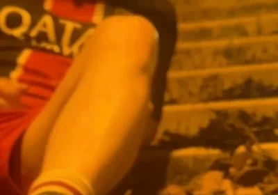 Amateur Boy in Football Gear Caught Wetting Himself in the Street