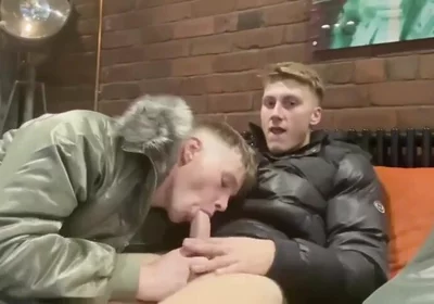 Scally boys cock sucking puffer jackets