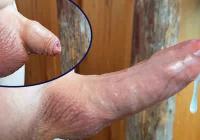 Small Hairless Virgin Phimosis Dick Braves the Cold for Some Hands-free Edging and Leaking Cum