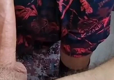 A Man in a Skirt Sucks My Huge Dick, Eat My Cum Man!