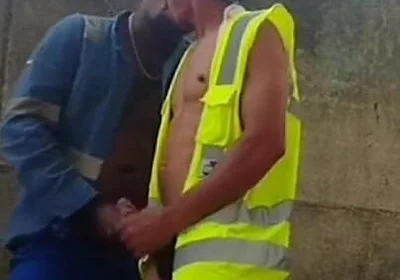 Two Workers Behind the Service Wall