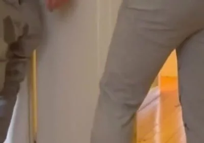 Desperate Boy Left Outside by His Flatmate Wets Himself and Then Gets His Revenge