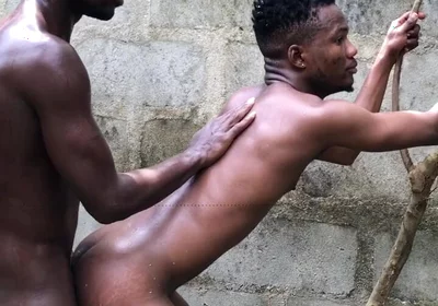 Outdoors Sex Muscular African Top Guy Demolish a Poor Bottom Asshole Inside Bush