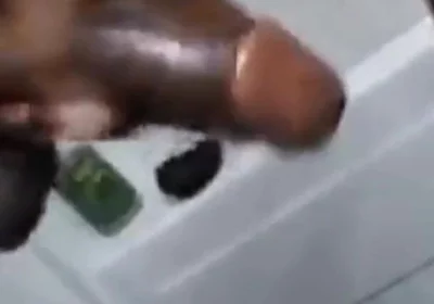 Stroking Rubbing Shaking My Huge Black Cock