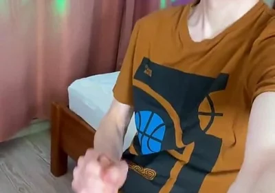 Young Student Home Alone with a Monster Boner and Lots of Sperm