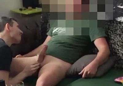 Straight Curious Handyman Seduced by Gay and Gets Sucked on the Couch While Gaming