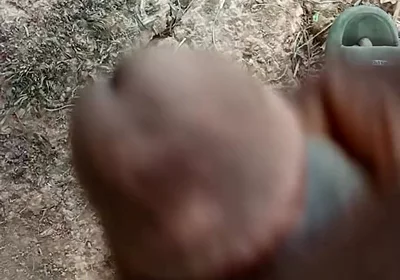 African Boy Masturbating Inside the Bush