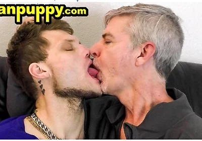 Richard Lennox And Jake Skittles Voraciously Kissing Each Other