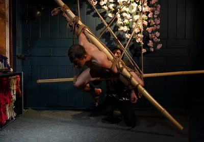 Beautiful Zeus Bound in Jute Shibari Elegance to Powerless Predicament Strain