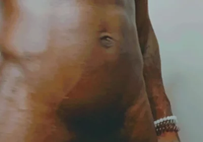 Oiling up My Big Black Cock