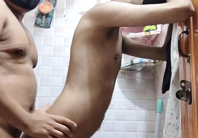 Bathroom Hard Fuck with Twink and Made to Swallow