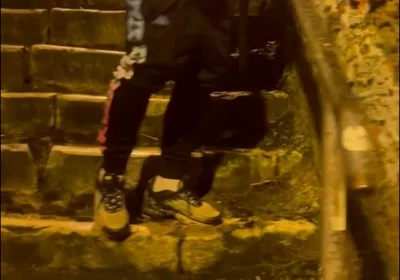Amateur Boy Catches His Friend Pissing in the Street and Touches His Cock