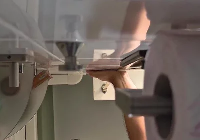 POV Muscular Bear Jerks off in the Toilet.