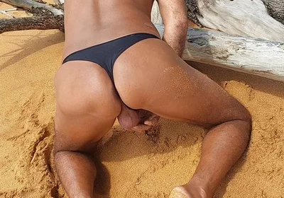 Ladysilva Sissy on the Beach in Panties Comes Fuck My Hot Ass