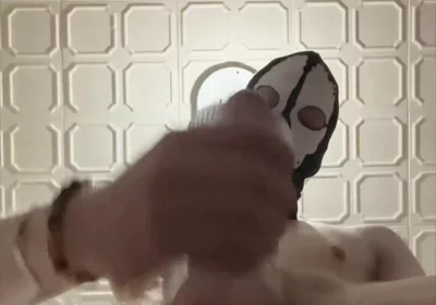7 Inch (18cm) Hot Cock Owned by a Masked Slim Twink. Flashlight Intense Masturbation, Moaning. Full Video