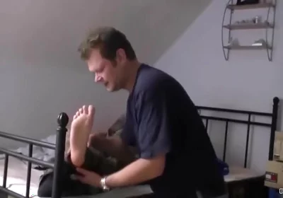 Army boots master feet licking
