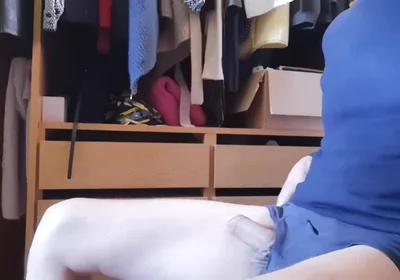 Jerking off Sitting on a Chair in a Dressing Room