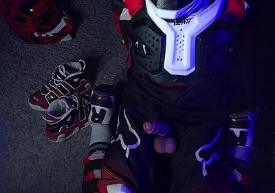 Horny Biker Plays with His Dick