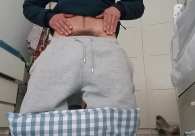 The Fitness Trainer Jerks off Inside His Pants and Shows You His Cock