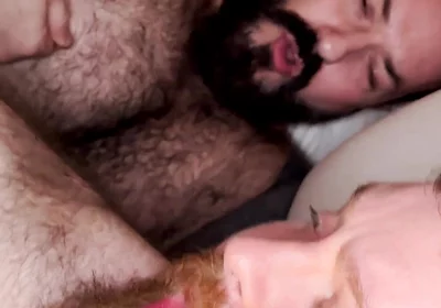 Hairy Stepdaddy Fucks My Fat Ass Raw and the Cameraman Joins in