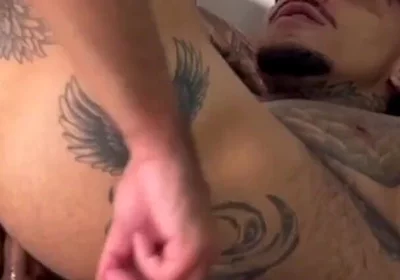 Tatted Latin Thug Fucks Twink Bareback
