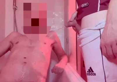 Twink Gets Hard When Pissed on by His Football Friend