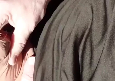 Horny Cumshot with the Door Open in the Car