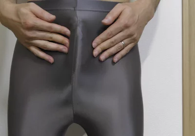 Masturbation with Black Spandex Leggings