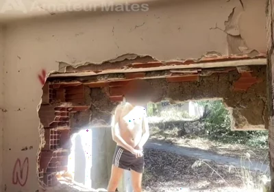 Exploring an Abandoned Building, 2 Amateur Boys Remove Their Clothes and One Starts to Bust a Nut