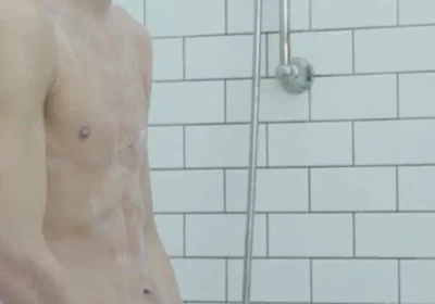 Young Randy Freja wank and cum in the bathroom