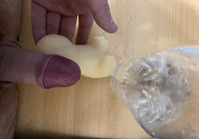 Standing, I Jerk off My Dick and Taste the Lubricant From My Penis