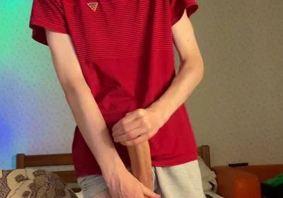 Skinny 55kg Guy Playing with His 23cm Heavy Meat