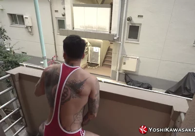 Yoshikawasakixxx - Yoshi Kawasaki Jerks off His Dick in Balcony