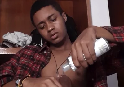 Horny BBC Guy Stroking Until Explosive Load in His Room - Face Visible