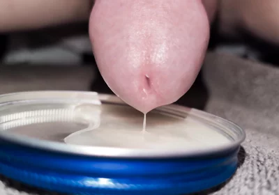 Play, Edge and Leak Lots of Sperm Precum Spunk. Close up Thick Cum Load. Swallow My Own Load