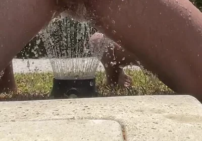 Cum with Water in the Garden