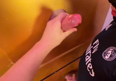 Xl Cock Double Blowjob at the Gloryhole