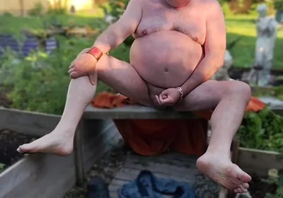 Enjoying My Backyard - Naked!