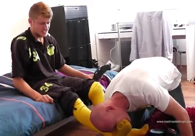 Soccer master stinky feet socks licking
