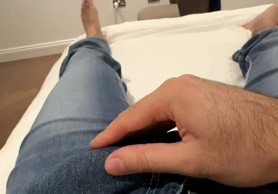 POV Solo Masturbation in Blue Jeans - Cumming in Fleshlight