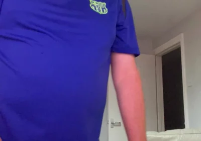 My Blue Football Shirt with Stocking on