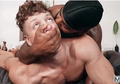 Bearded Stud Shadow Bites Felix Foxs Neck Before Putting Him On His Knees To Fuck His Face