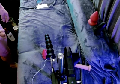 Random Stranger Controls My Fuck Machine and Destroys My Hole with Huge Anal Beads Deepest Ride and Massive Load