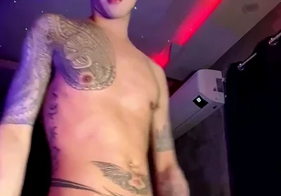 Asian Inked Boy Teasing and Jerking off