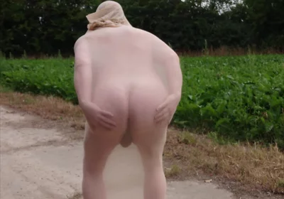 Exhibitionist with Sexy Nylon Fetish on Lonely Dirt Road